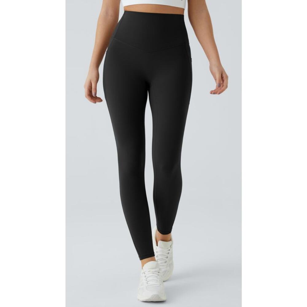 Halara NWT Black High Waisted Tummy Control Pocket Shaping Leggings - Picture 3 of 8